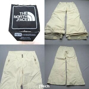 North Face Snow Pants Women XS Cream HyVent Zip Fly Waterproof‎ Bootcut 28x30*
